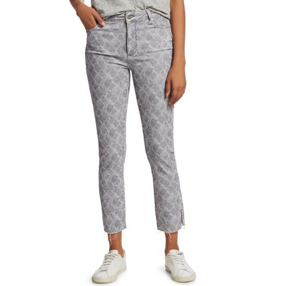 Paige Hoxton High-Rise Skinny Snakeskin Print Ankle Jeans Size 28 - Picture 2 of 10